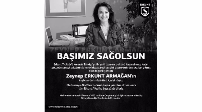 ZEYNEP ERKUNT ARMAĞAN VEFAT ETTİ.